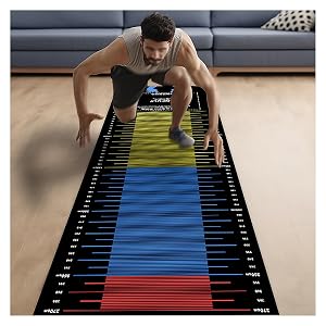 Gym Floor Mat Portable Workout Practice Mats Jump Roping Pad Fitness Practice 3mm Thick Long Jump Measuring 3x0