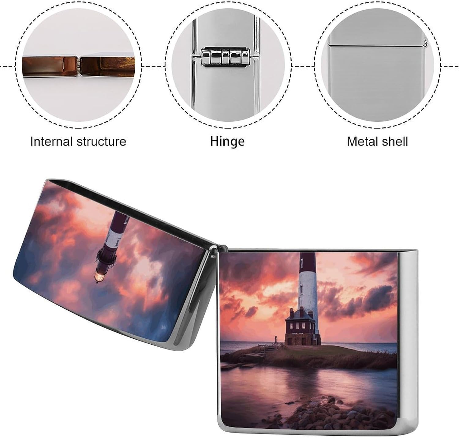 Beauty Lighthouse Lighter Case Cover Lighter Shell