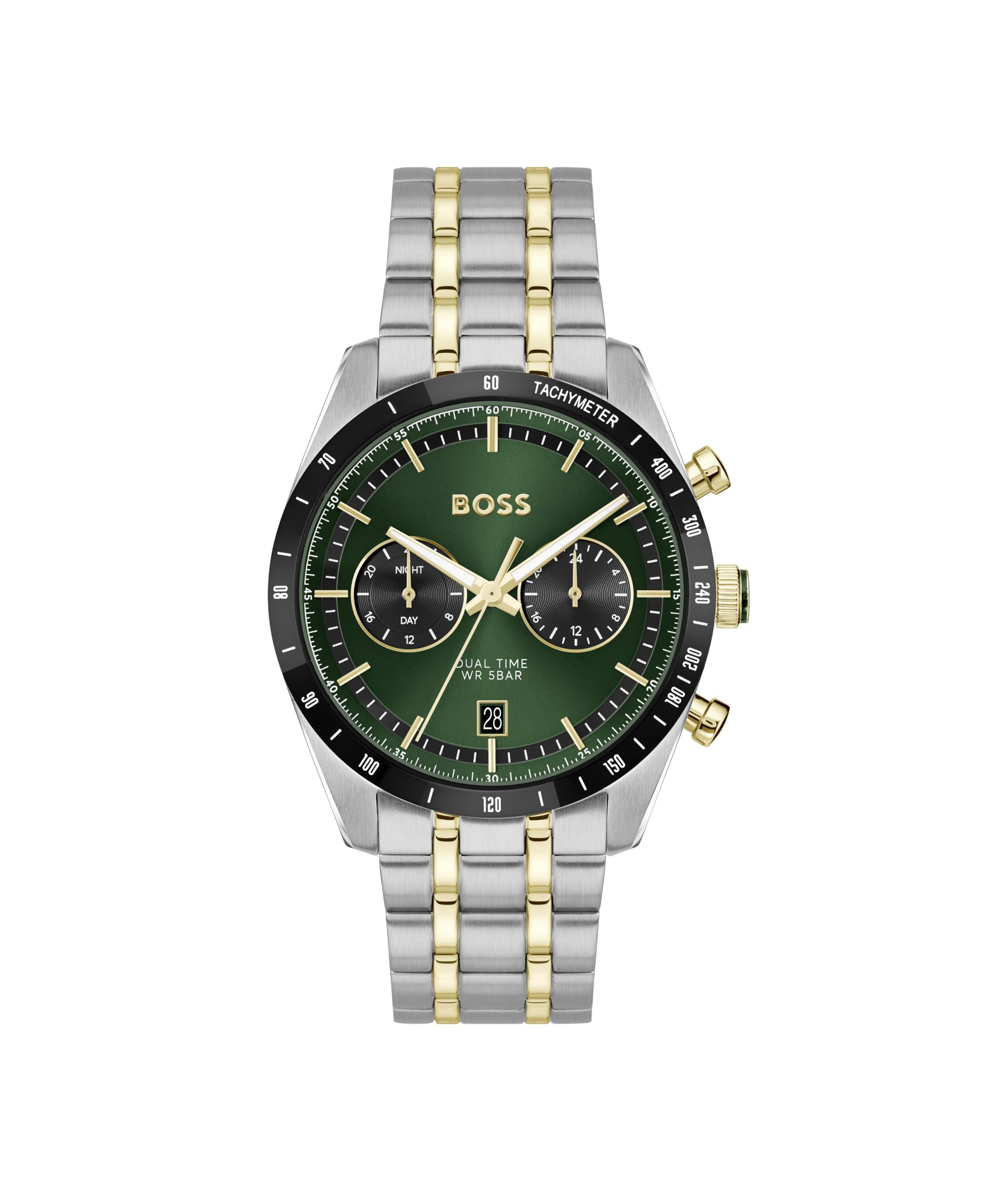 BOSS Analogue Multifunction Quartz Watch for Men TOURMASTER Collection with Gold Colored Stainless Steel Bracelet - 1514287