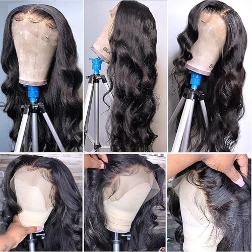Miniatura 8 de Pelucas de cabello humano ondulado con encaje frontal de 13 x 4 para mujeres negras, densidad del 150 %, pelucas de cabello humano virgen brasileño