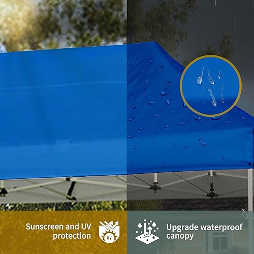 Miniatura 4 de CROWN SHADES 10x15 Tienda de campaña con toldo desplegable, tienda comercial resistente con marco engrosado, 8 estacas y 4 bolsas de arena y 4