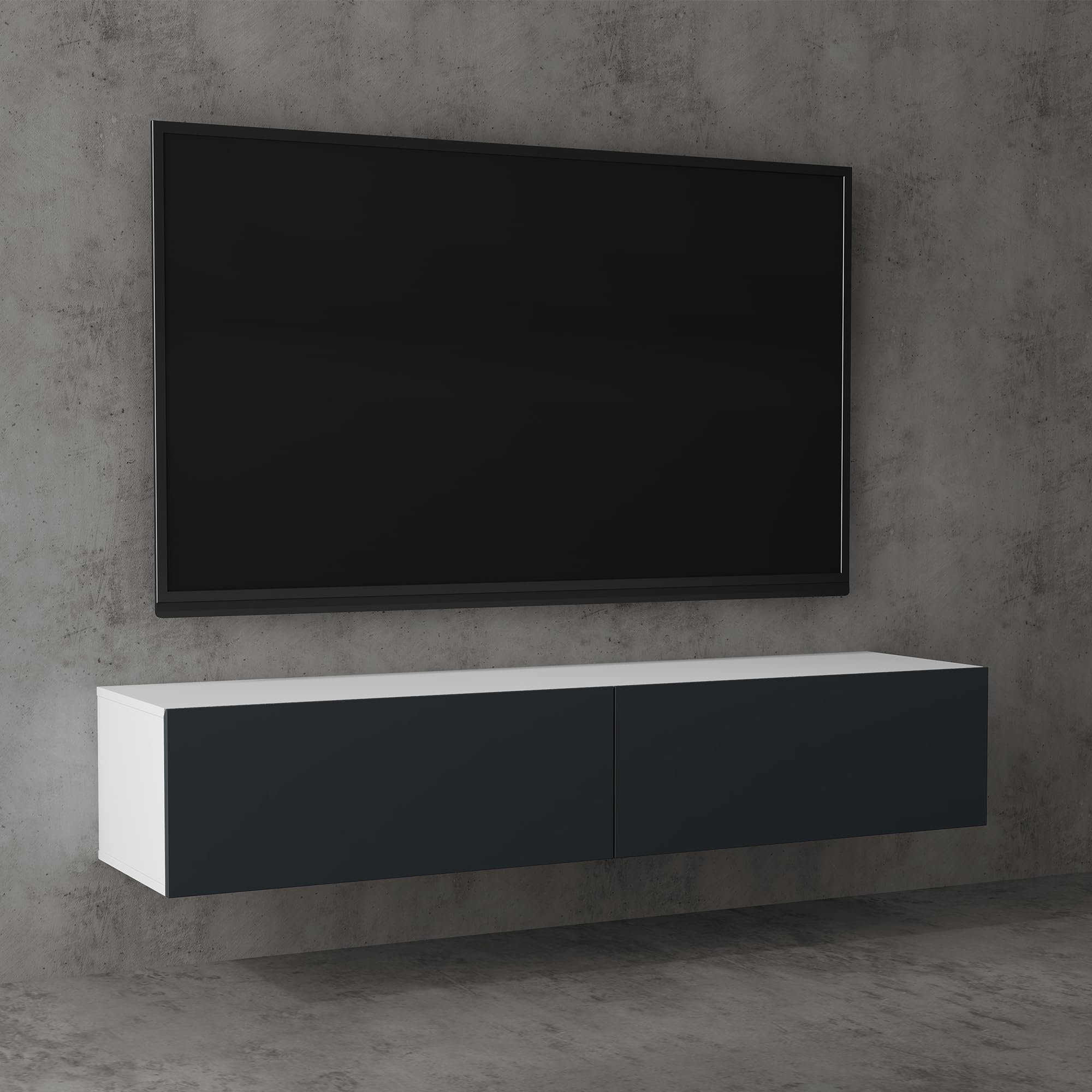 Tavolo TV Matt White e Anthracite 240 cm - Dettaglio