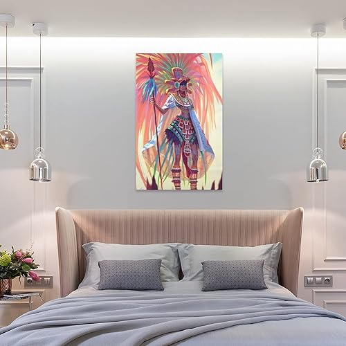 Miniatura 8 de ZHJLUT Póster de guerrero azteca, arte de pared de mitología mexicana, pintura maya, impresiones artísticas para decoración de pared, decoración de