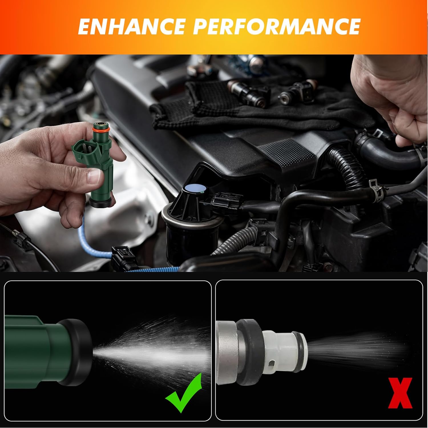 2004-2013 4Pcs Fuel Injectors Compatible for Yamaha F150 Outboard Replace 63P-13761-00-00 63P137610000 63P13761 EAT152