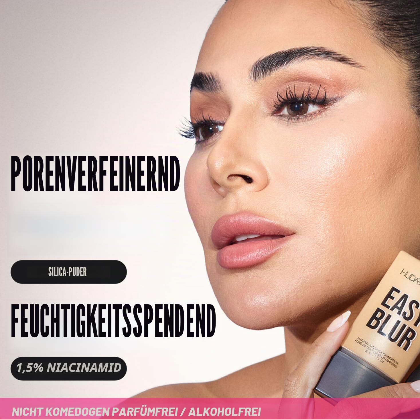 Huda Beauty Easy Blur Natural Airbrush Foundation, Cheesecake, 250 g, 30 ml