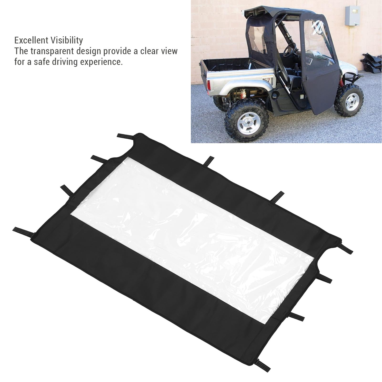 Jiawu Réglez à Rhino 450 660 700 UTV PVC Remplacement du Pare-brise Avant - Faire de la Vitre Arrière Transparente et Solide pour la commodité et le Confort