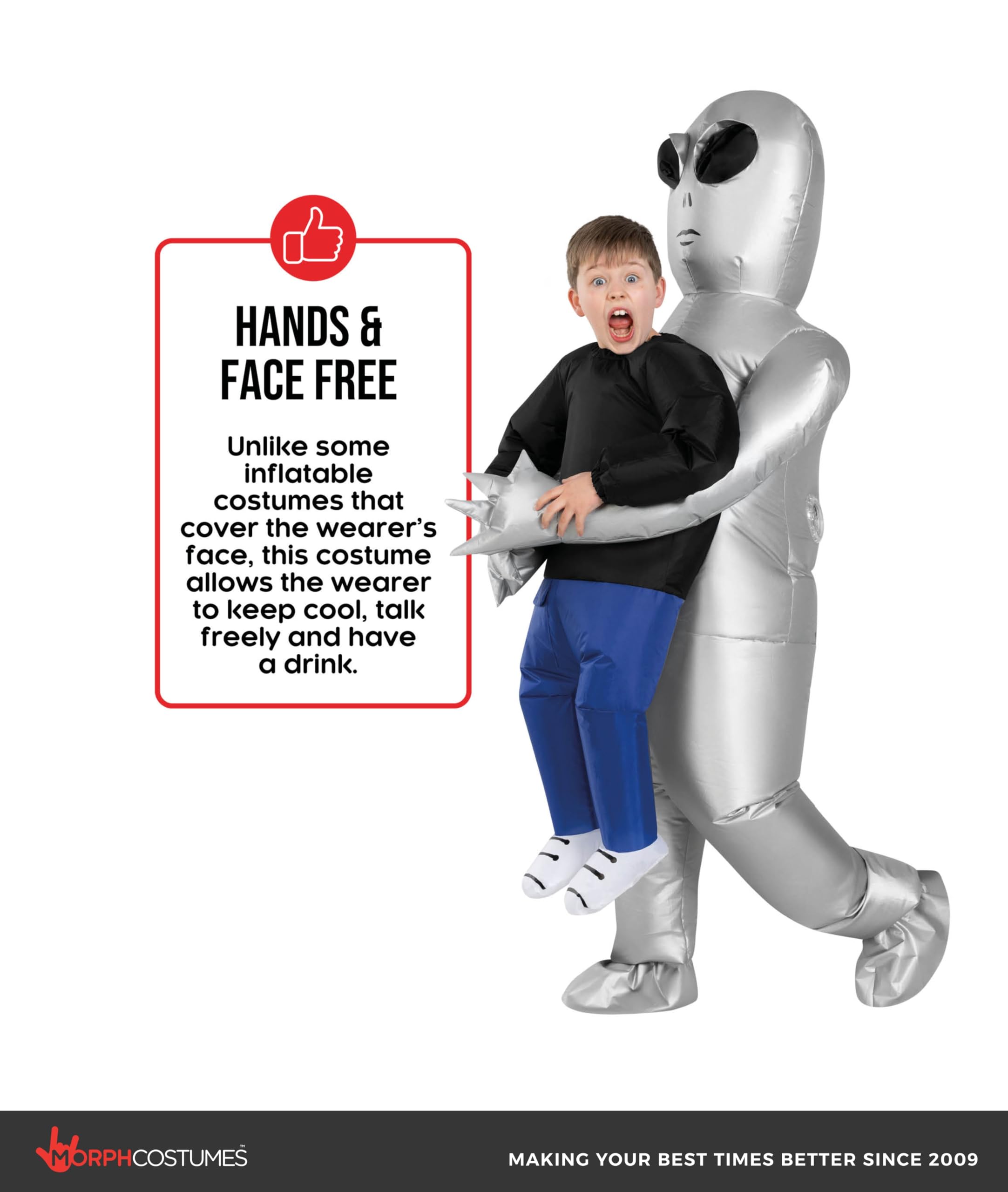 Morph Alien Kostüm Kinder, Karneval Kostüm Alien, Aufblasbares Kostum Kinder, Karneval Kostum Aufblasbar, Faschingskostüme Kind Junge & Mädchen