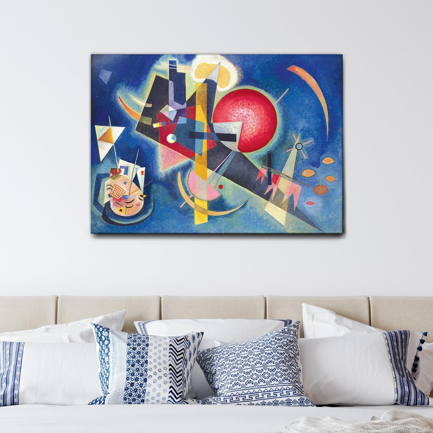 Giallobus - Quadro - Vassily Kandinsky - In blu - Tela Canvas Telaio Standard - 140x100 - Pronto da appendere - Quadri moderni per la casa