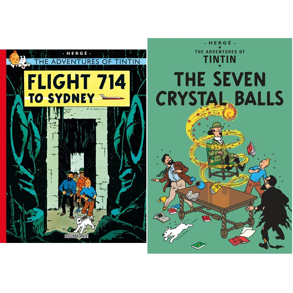 Flight 714 to Sydney (Tintin)+The Seven Crystal Balls (Tintin)(set of 2 books) Product Bundle