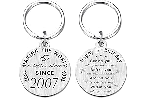 17th Birthday Gifts for Girls Boys, 17 Year Old Birthday Keychain,Born in...