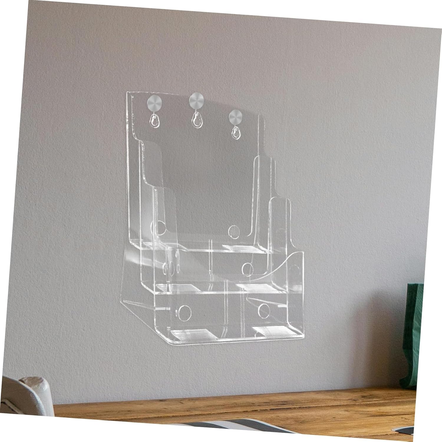 Acrylic Document Holder Display Stand for Magazines Brochures and Postcards Wall Mount Organizer Easy Access for Offices Libraries and Events