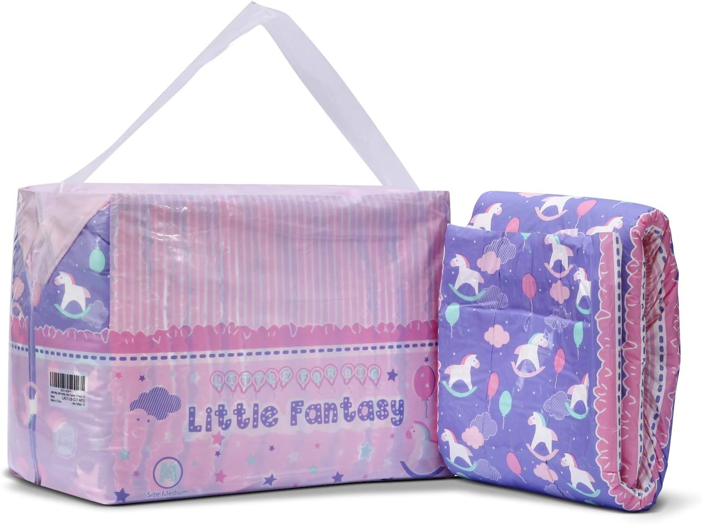 Littleforbig Printed Adult Brief Diapers 10 Pieces - Little Fantasy (Medium 28"-38")