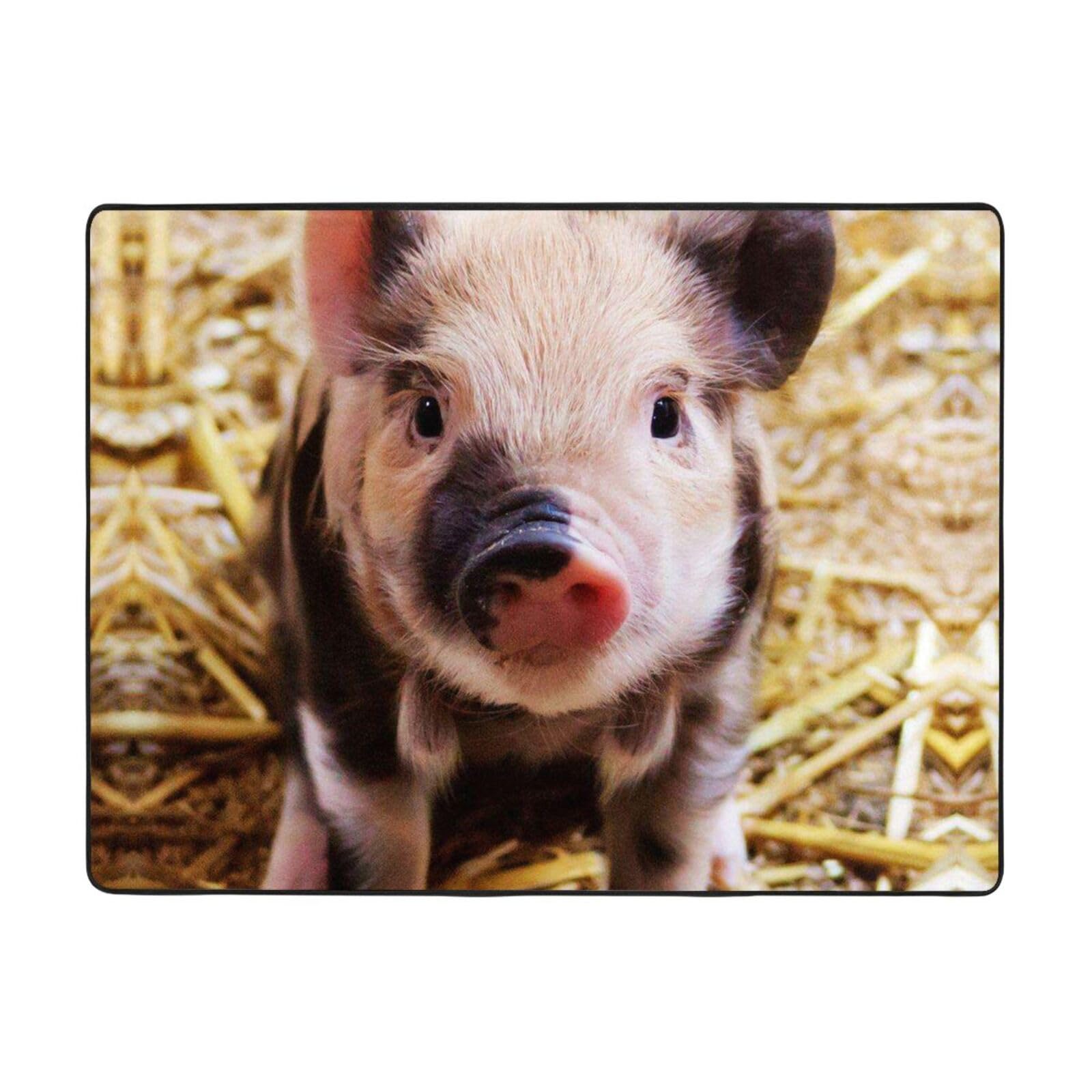 Tapis de salon moderne antidérapant motif animal de la ferme 160 x 122 cm