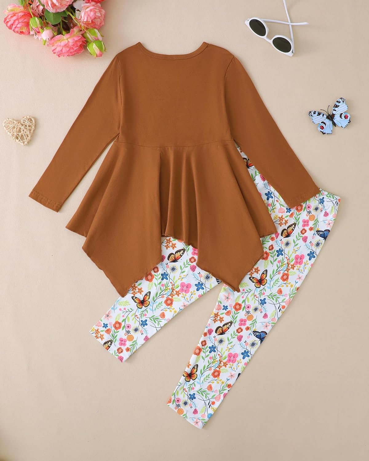 Kucnuzki Toddler Cute Girl Winter Clothes Long Sleeve Tops Graphic T Shirt Soft Leggings Pants 2 Piece Set Fall Outfits - Image 3