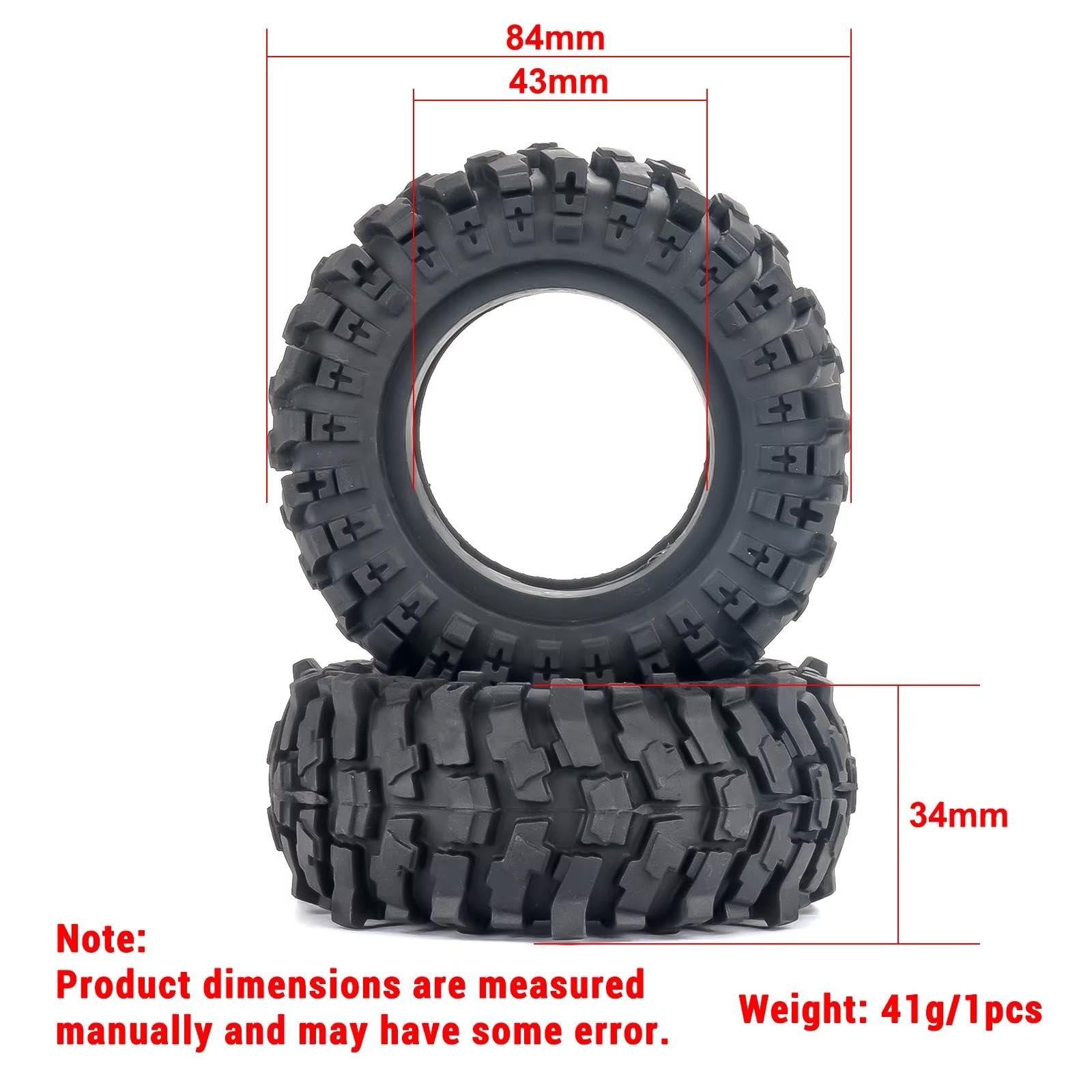 84x34mm Pneumatici Arrampicata Per 1/10 1/12 Parti Automobili Modello RC