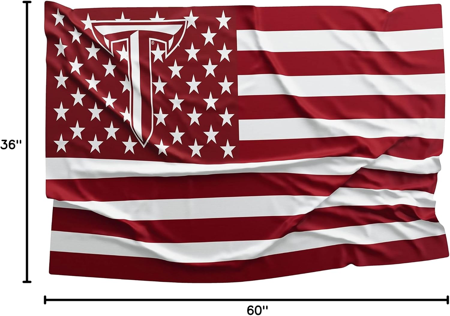 Troy University Greek Life Licensed Flag 3x5 Feet Flag Banner Wall Decor Outdoor Indoor Decoration Brass Grommets Double Stitch (Troy University # 2)