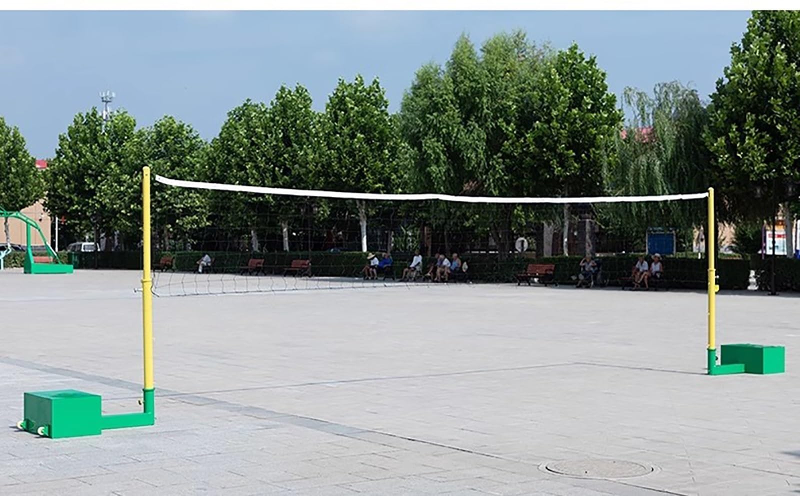 WDJBPSH Freestanding Badminton Sets with Replacement Balls Netting, Heavy Duty Portable Pickleball Combo Kits for Backyard Driveway Stadium Playground, Easy to Move(with 7.5m Pickleball net)