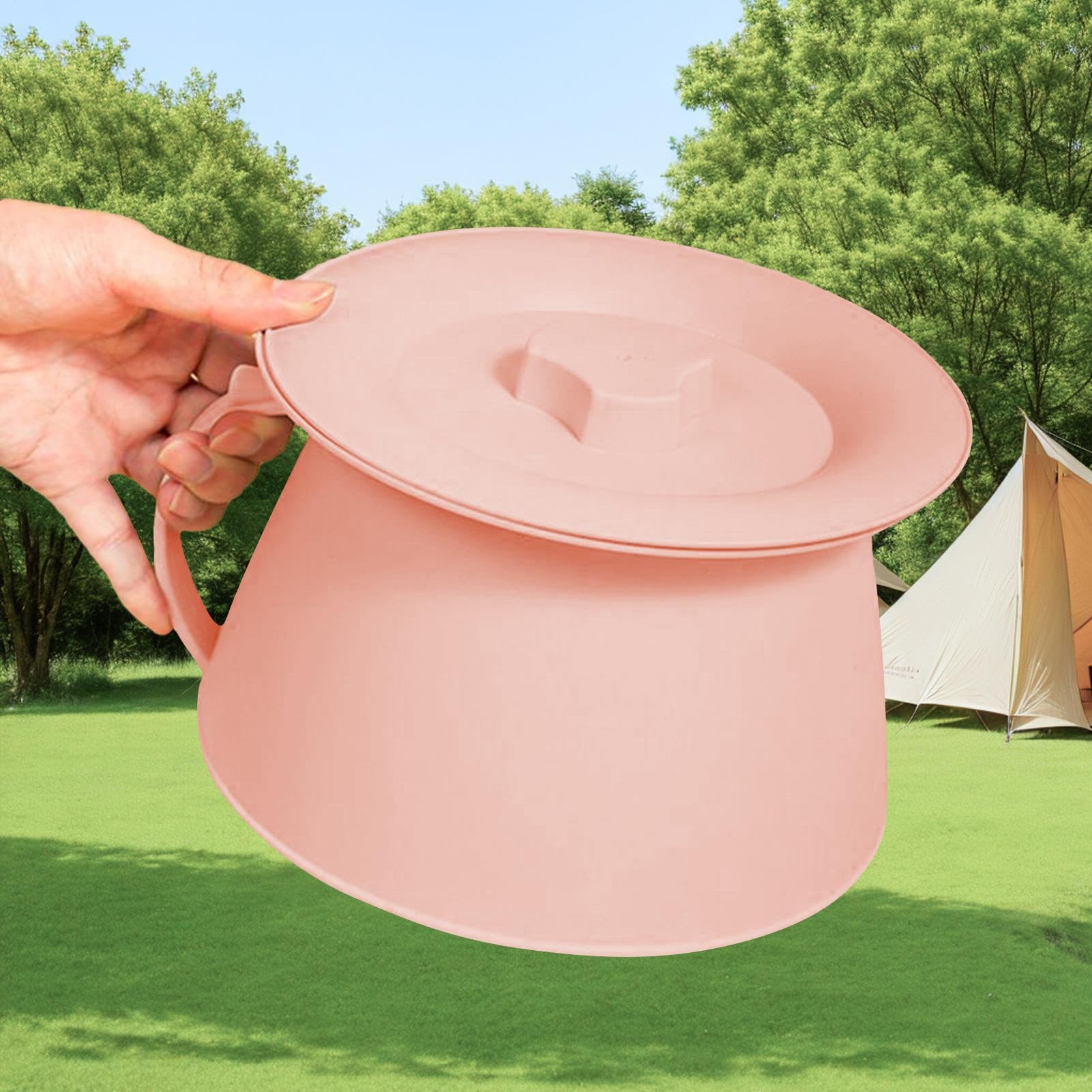Pot de Chambre - 1,5L Portable avec Couvercle et Poignée - Seau Hygiénique Pour Hommes Femmes Jeunes