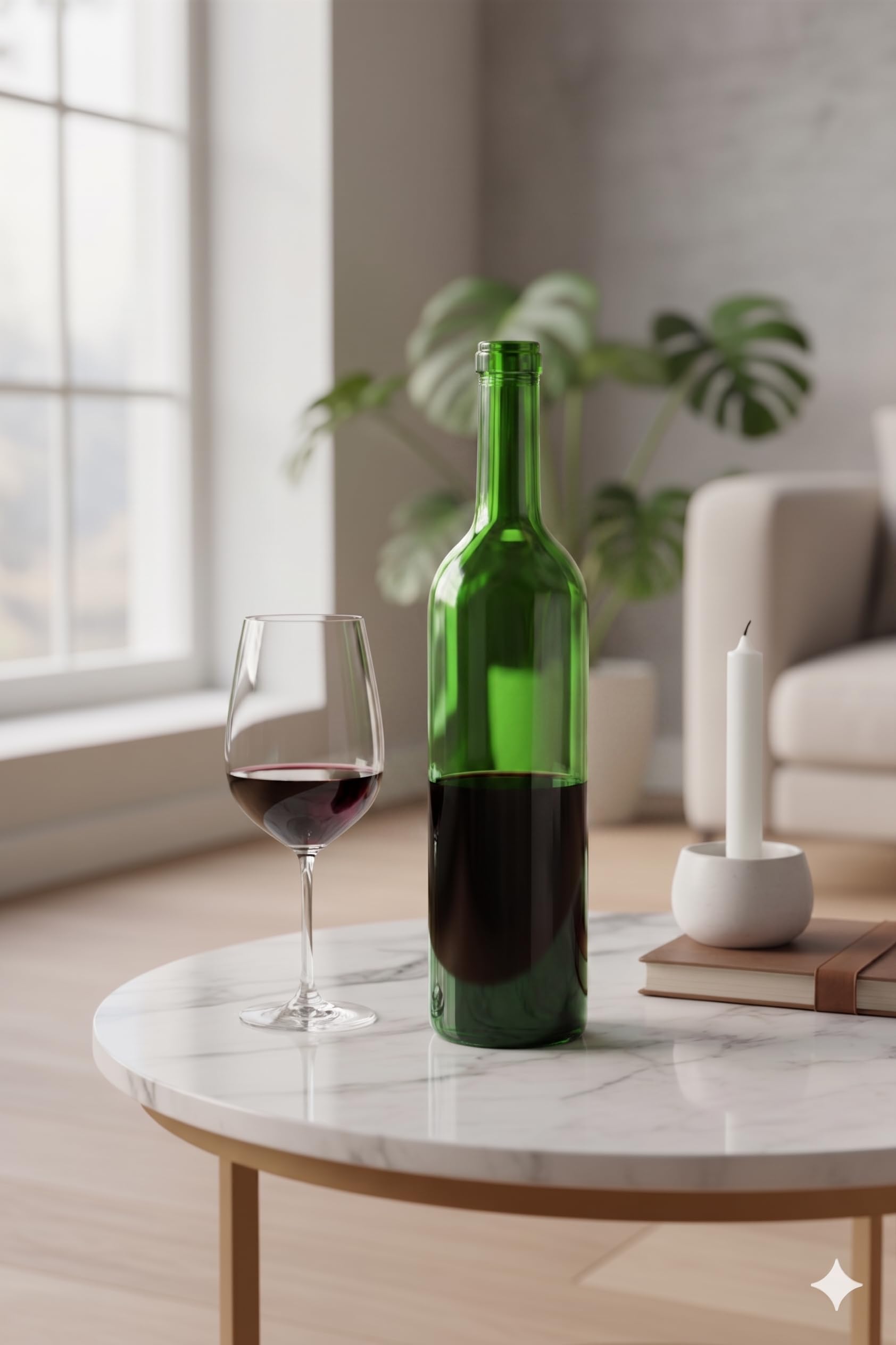 Bouteille 750ml Bordeaux 24 pièces - Bouteilles de vin vide pour brasserie à la maison - Boîte de rangement pour boissons - Décoration de service - En verre vert