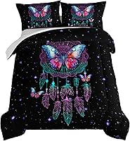 Vista 22 de HOSIMA - Juego de edredón individual de microfibra suave negro con 2 fundas de almohada, juego de ropa de cama individual a rayas con bandera