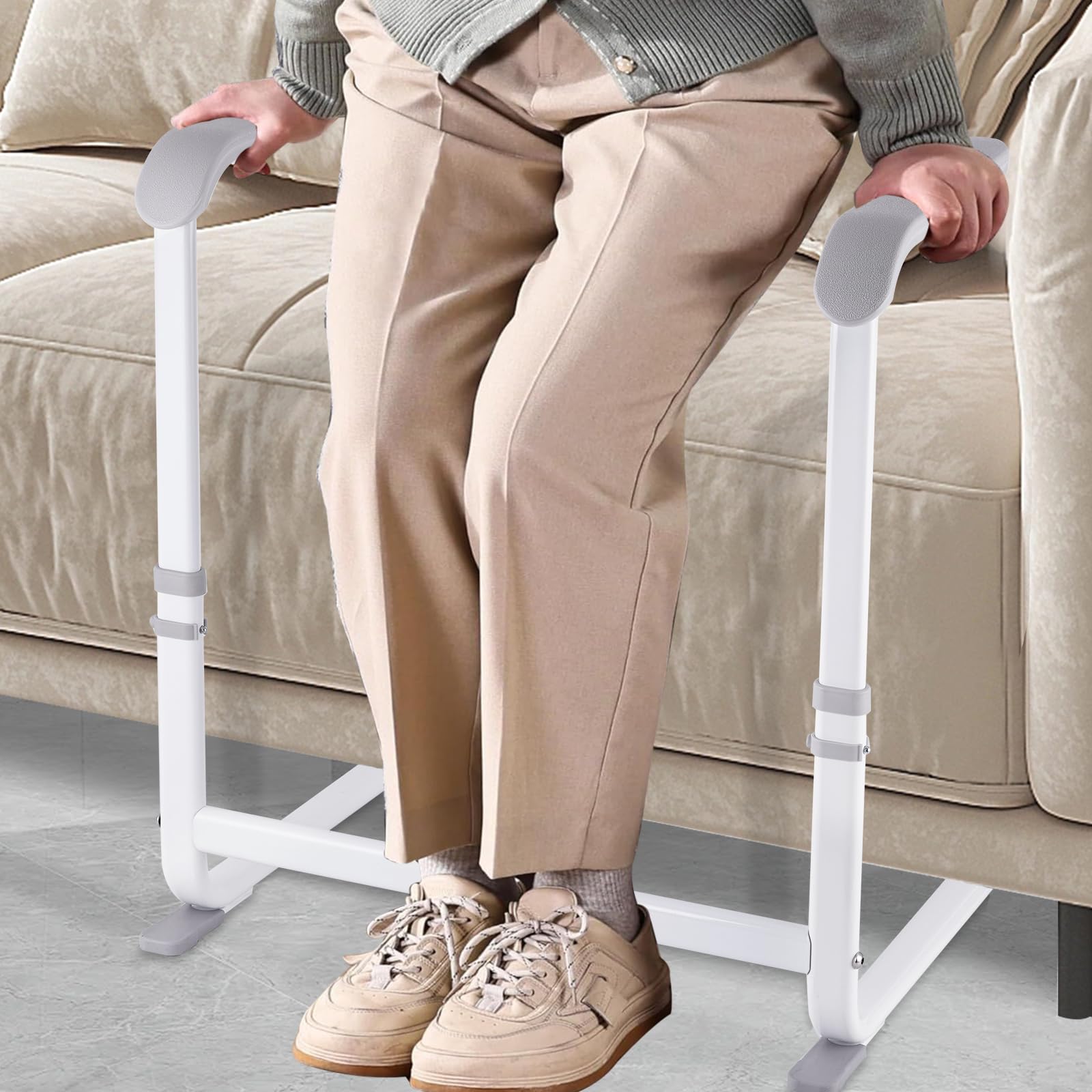 YUCHENGTECH Asistente para Levantarse de Sofá 6 Ajustable en Altura Soporte de Sofá para Ancianos con Asas Antideslizantes para Pacientes Mayores y Discapacitados Carga 150 KG | Silla de pie con asas antideslizantes para pacientes mayores y discapacitados
