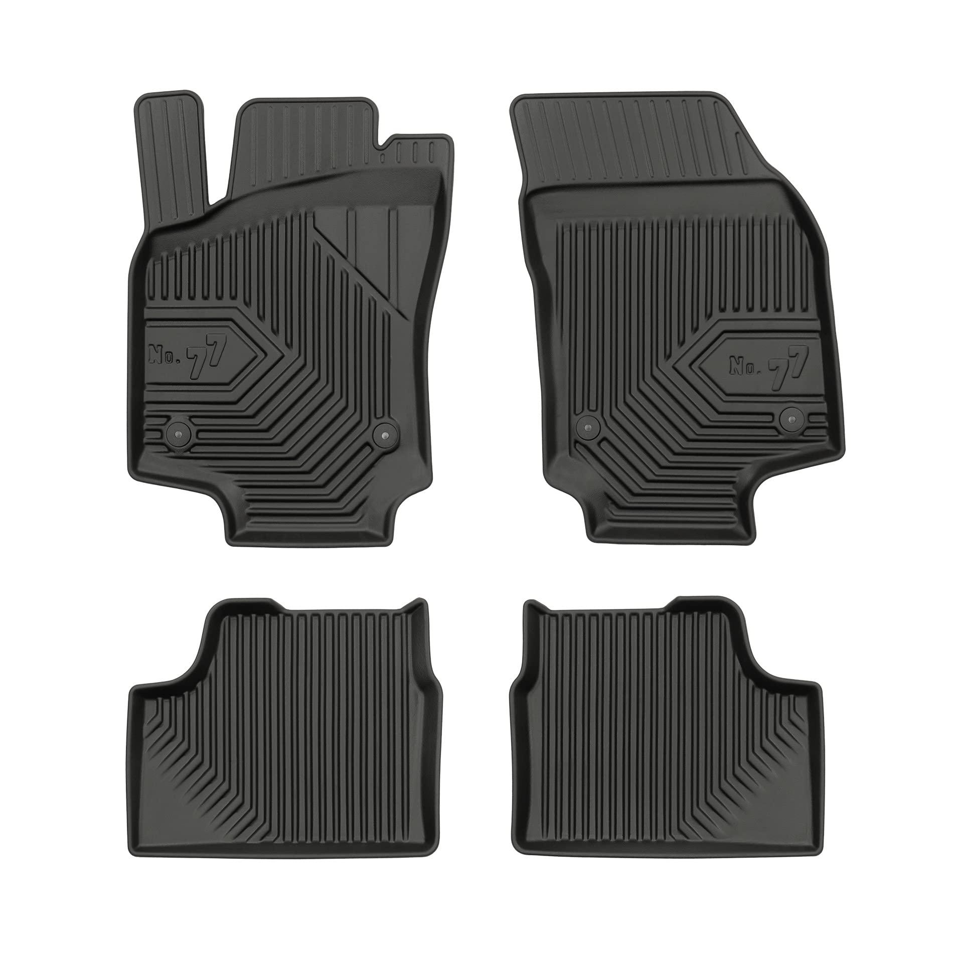 FROGUM No.77 Gummimatten Ganzjahresset von Auto Fußmatten Autofussmatten für Opel Astra H 2004-2014, für Opel Astra H GTC 2004-2014 | Langlebiges TPE Material