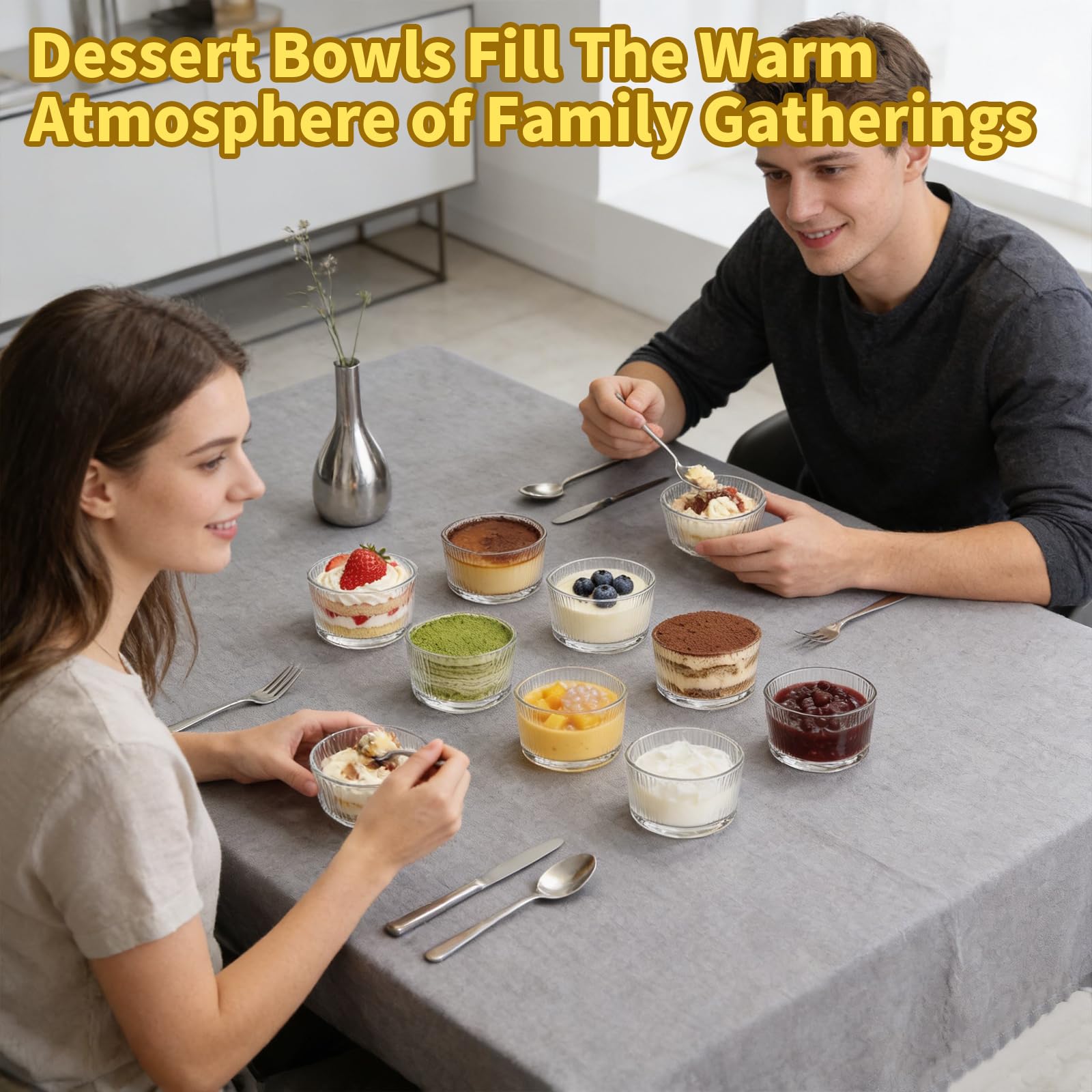 9 Pezzi 200ml Tazza da Dessert Verrine, Coupelle Dessert, Bols À Dessert en Verre, Coupes per Gelato Panna Cotta Frutta, Party Cucina