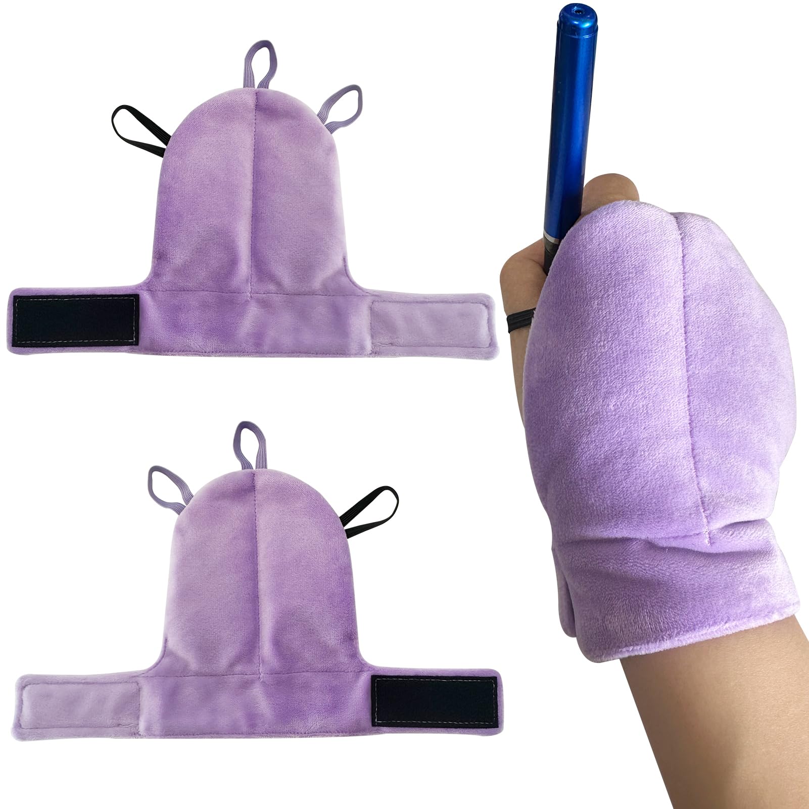Weighted Gloves for Hand Tremors & Parkinson’s – Weighted Hand Support for Improved Stability, Adjustable Wrist Strap, Comfortable Strengthening Gloves for Daily Tasks & Mobility (Purple, S (Pair）)