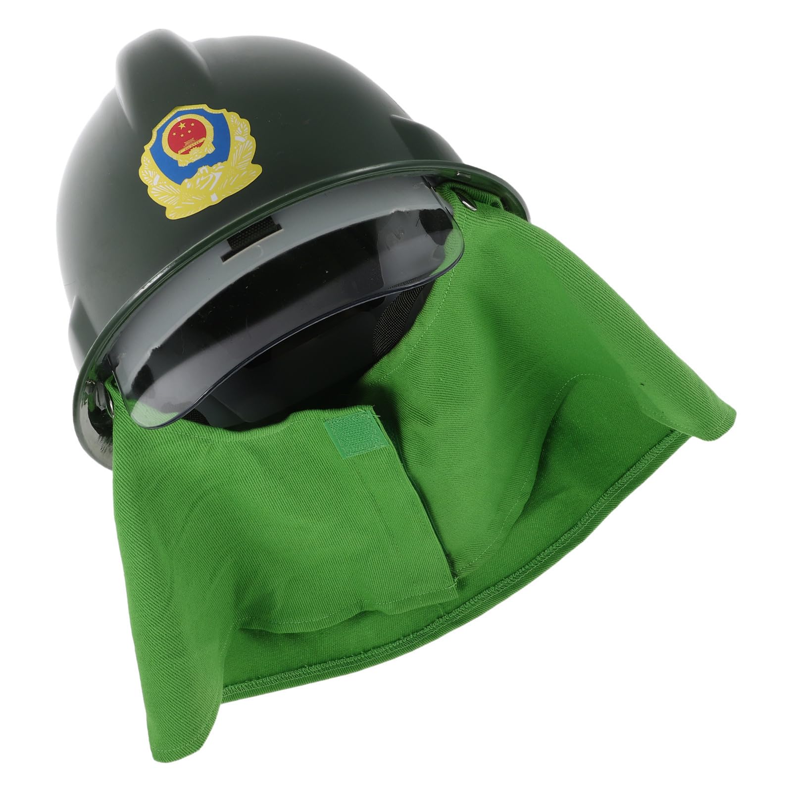 Chapeau de Pompier Adulte Vert Abs, Protection Impacts, Vision Claire