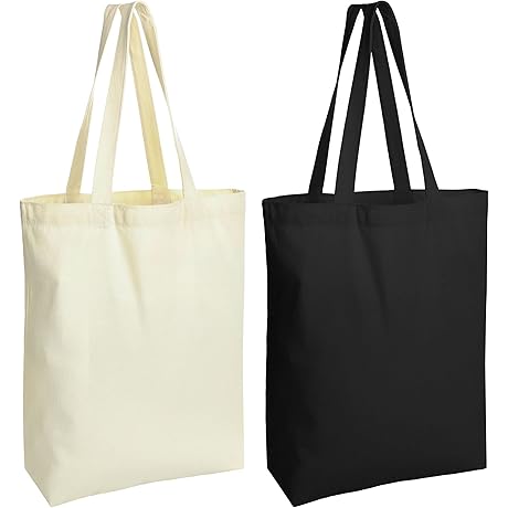 Mens Tote Bags, Set Of 2 Multipurpose Reusable Canvas Grocery Bags