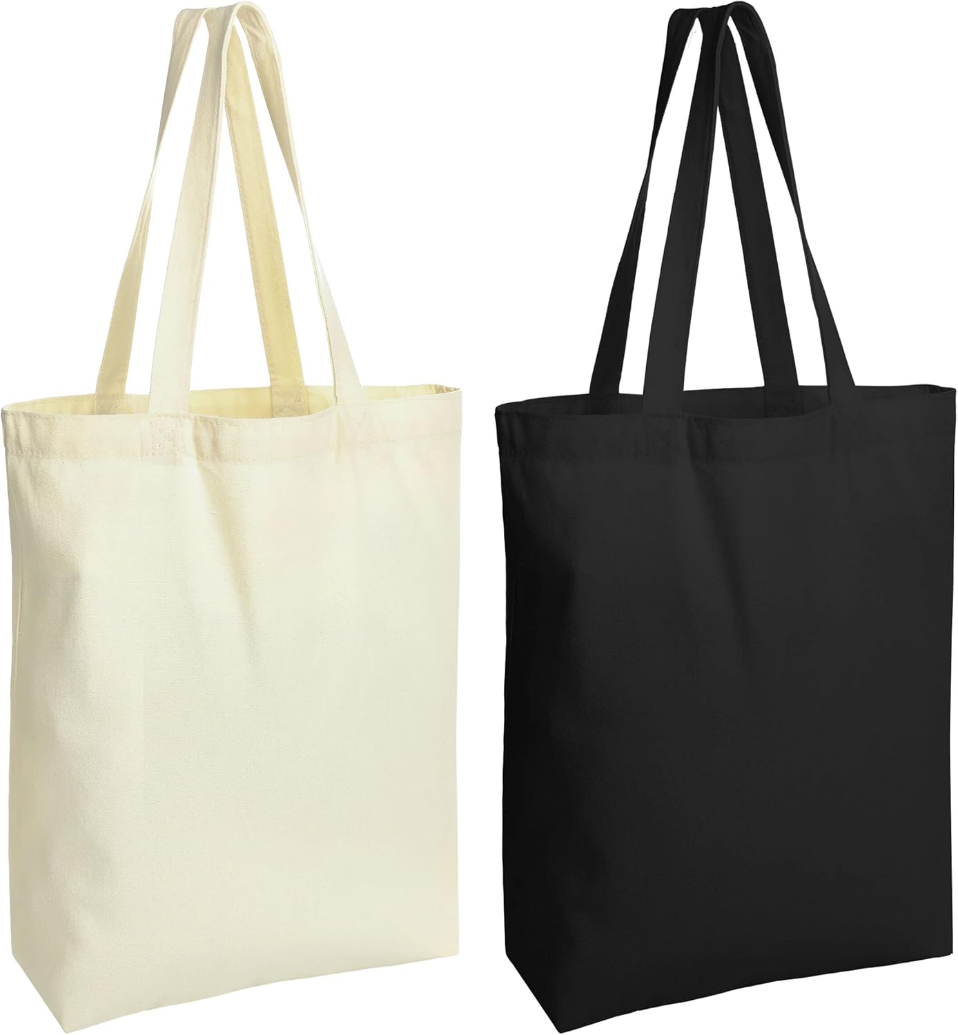 Bolsas de lona, 2 bolsas de mano, multiusos, reutilizables, en blanco, para uso en bolsas de comestibles, bolsas de compras, bolsas de regalo de