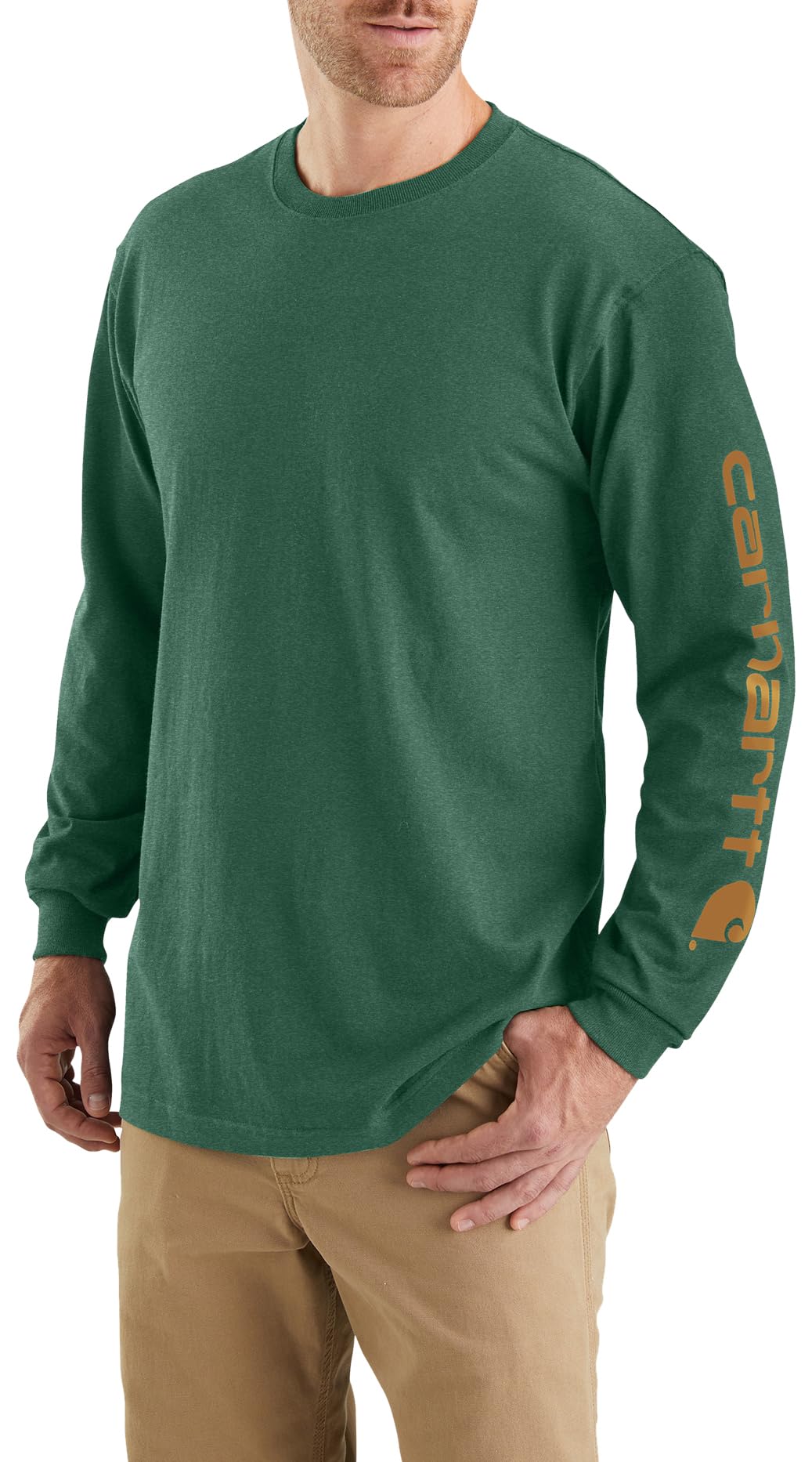 Carhartt Dearborn Loose LS Logo T-Shirt Camisa Hombre (Pack de 1)