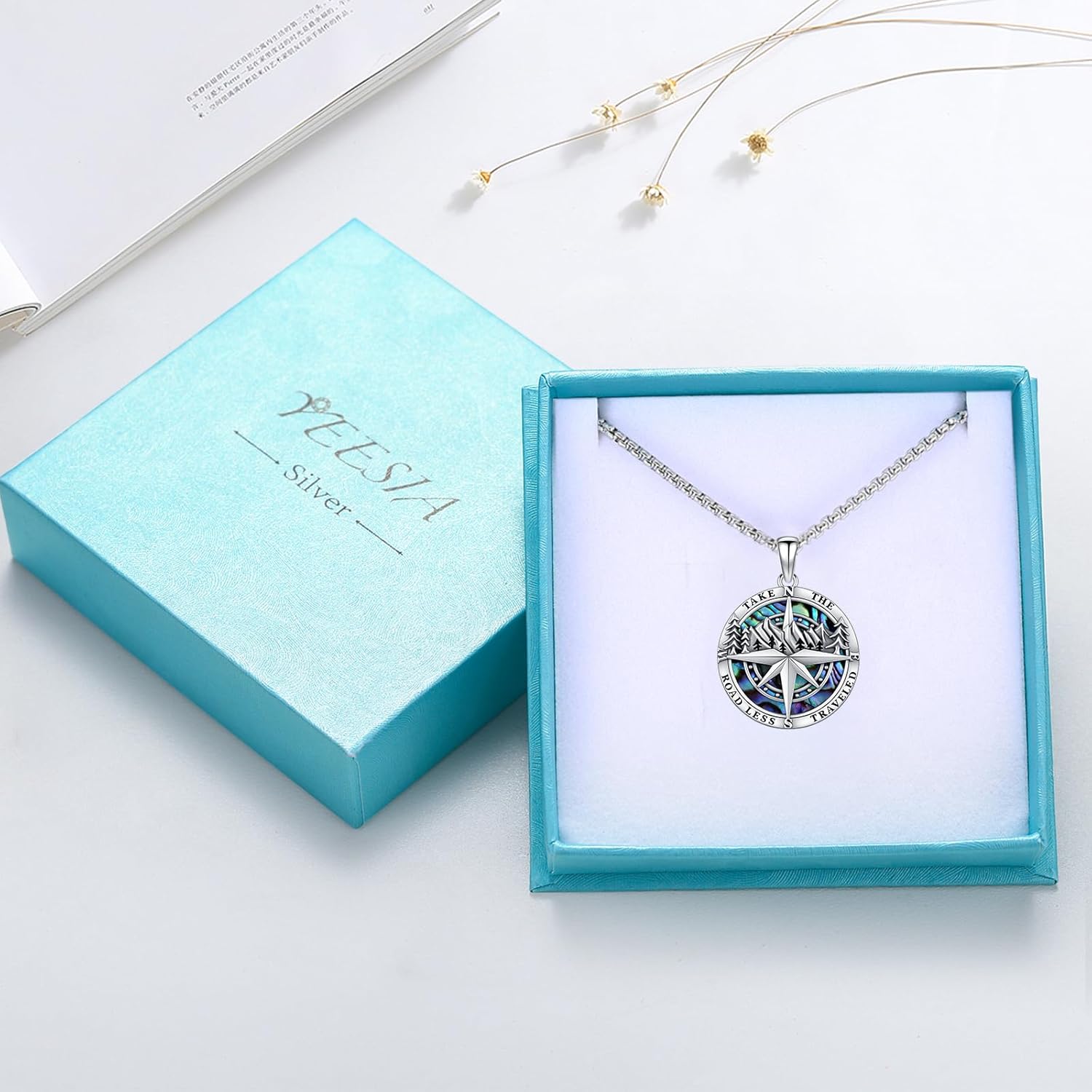 Compass Necklace 925 Sterling Silver Locket Compass Pendant Custom Locket Necklace with Photo Mens Pendant Picture Photo Jewelry for Men Women - Image 7