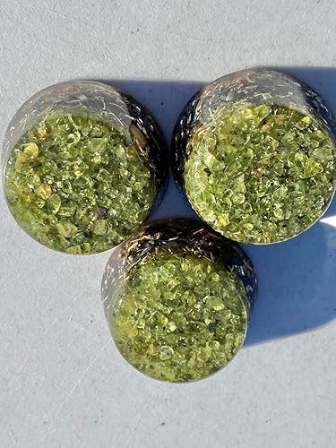 Miniatura 6 de Peridot Single Crystal Small Tower Buster Orgone Generator Energy Accumulator PERFECT GIFTING TOOL!!!! Orgonite Many Beautiful Ingredients!