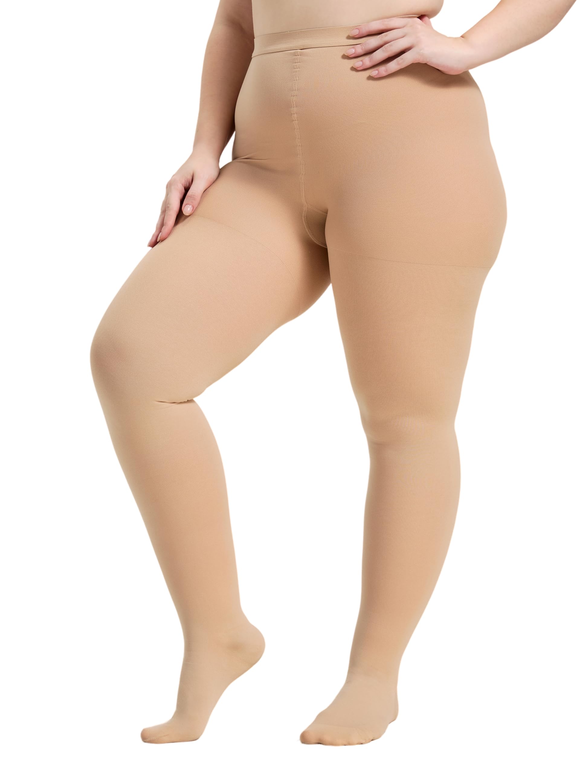 MGANG Plus Size Medical Compression Tights 20-30 mmHg for Varicose Veins