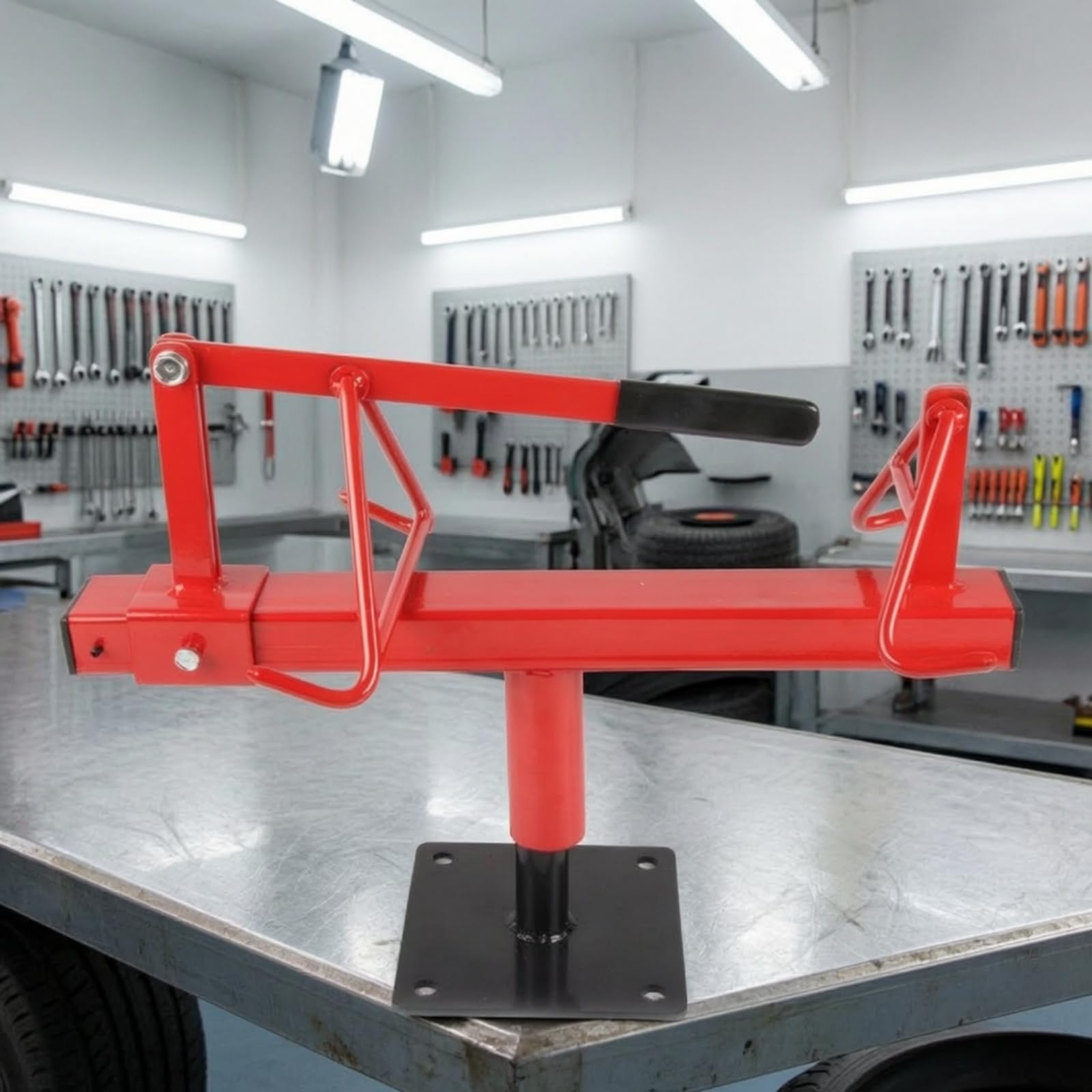 TISHITA Strumento Manuale per Separare Pneumatici di Serraggio Orizzontale E Piastra di Base Rettangolare per Manutenzione Copertoni Auto