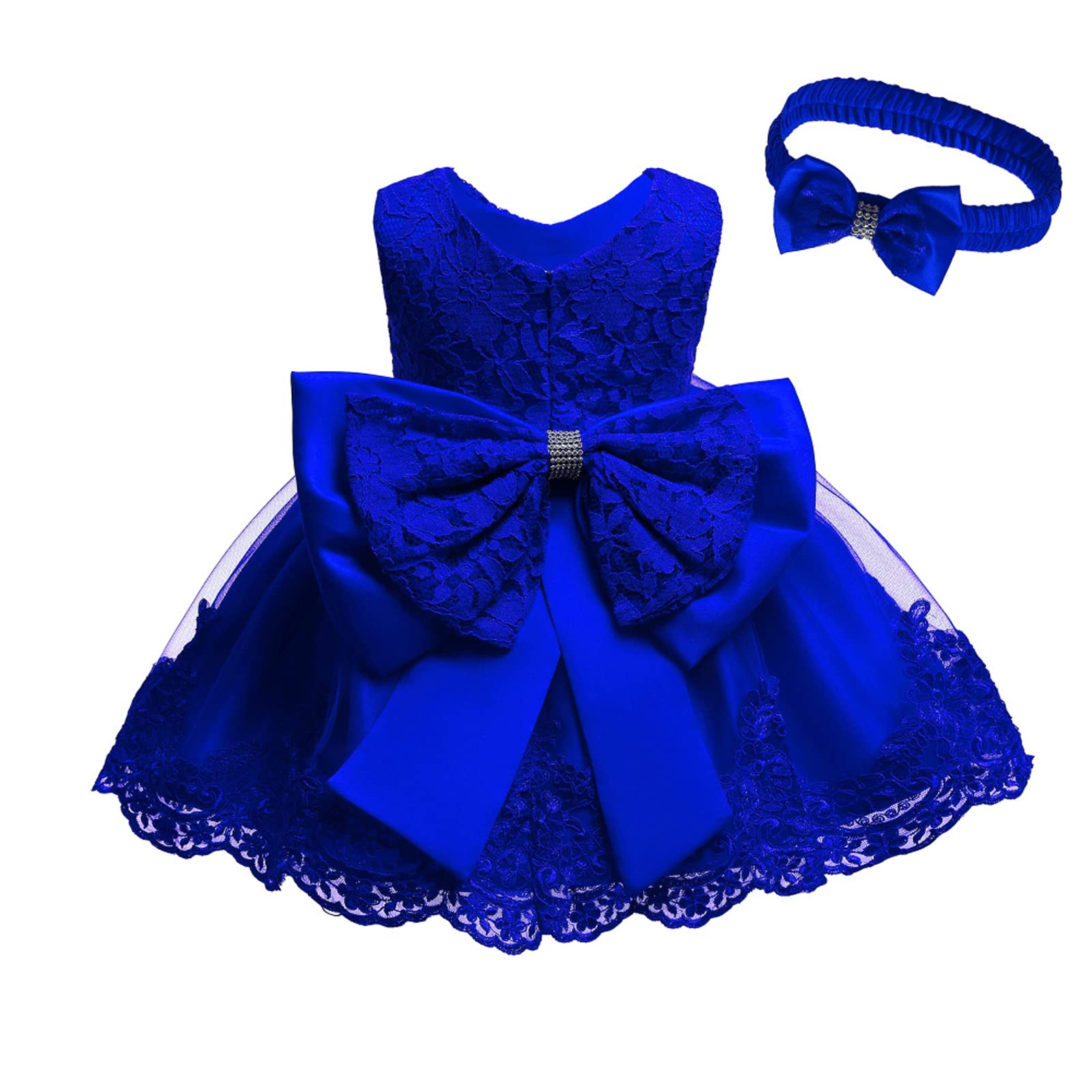 Vestidos de encaje para niñas pequeñas de 0 a 6 años, vestido bordado para fiesta de cumpleaños con tocado
