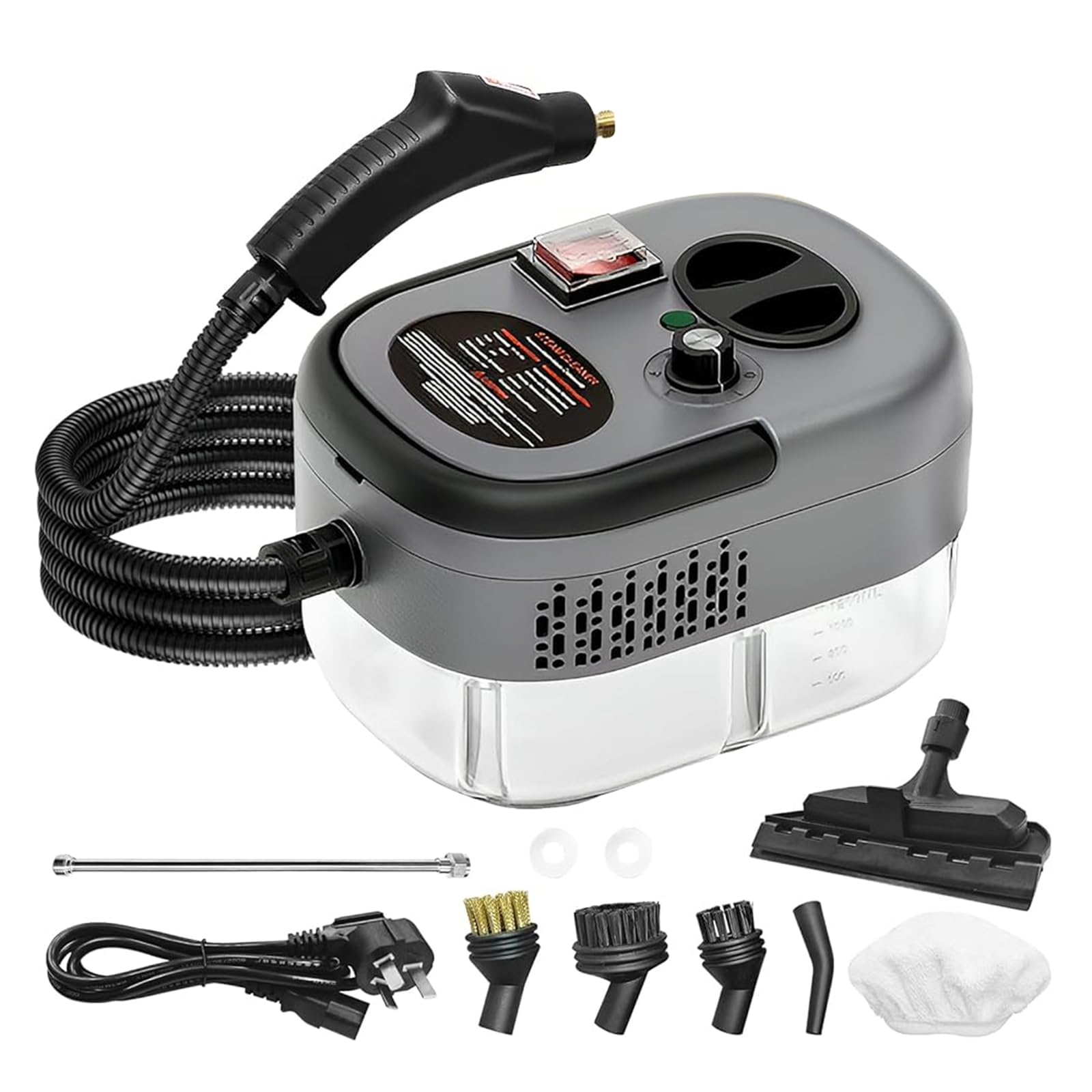 Handheld Steam Cleaner 2500W Pressurized Steam Cleaner with 3 Brush Heads Portable Steam Cleaner for Home Car Furniture