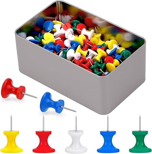 200 tachuelas para tablón de anuncios, varios colores, alfileres para colgar en la pared, tablero de corcho, oficina, hogar, decoración con caja de
