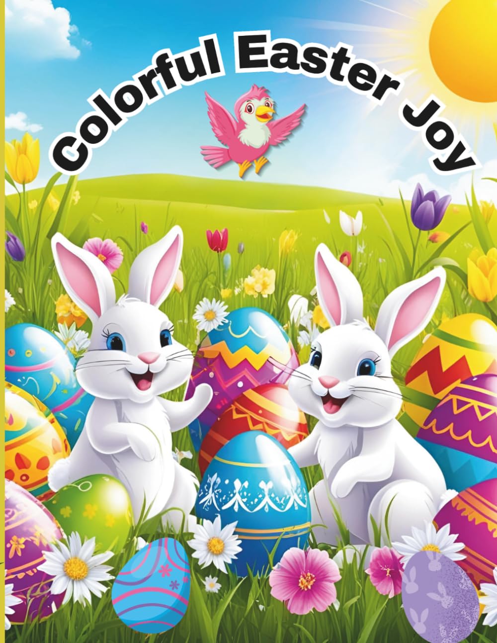 Colorful Easter Joy: A magical Easter adventure for kids cute bunnies colorful eggs and joyful spring scenes designed to spark creativity and keep little artists happily engaged for hours