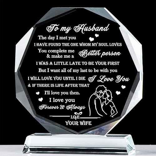 Miniatura 1 de Movdyka Regalo de cumpleaños con texto en inglés "To My Husse", regalos para él y marido de parte de su esposa, regalos de aniversario de boda para