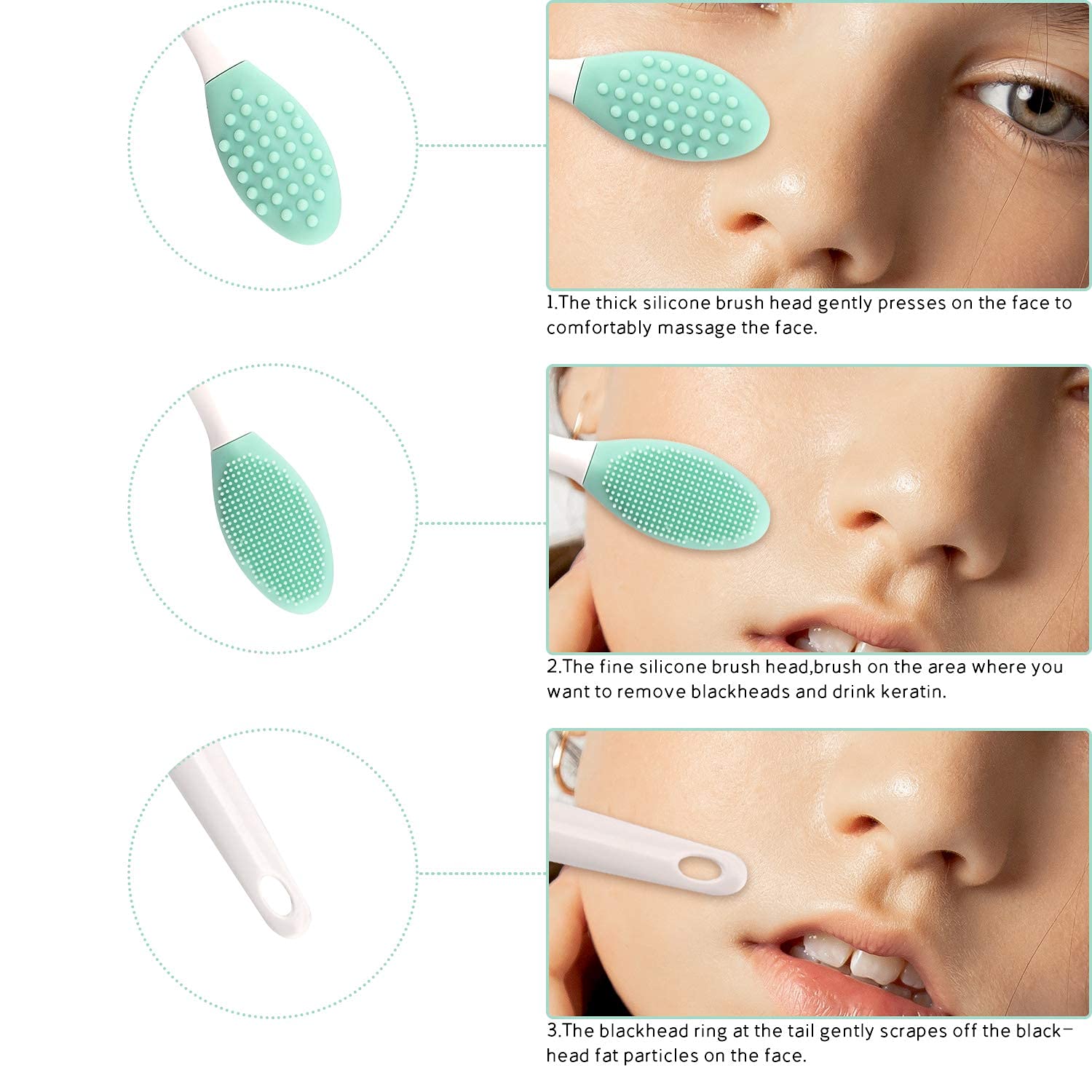 LUTER 6 pcs Silicone Exfoliating Lip Brush Double-Sided Soft Cleaning Beauty Tool for Smoother Skin and Lip Assorted Colors