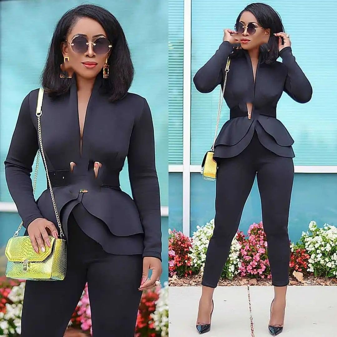 Conjunto de Oficina de 2 Piezas para Mujer: Chaqueta y Pantalón, Atuendo de Trabajo