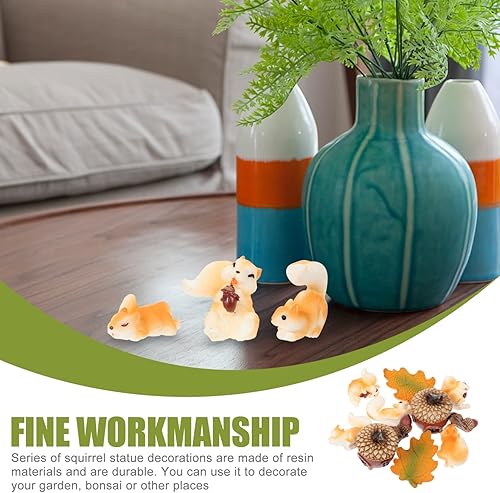 Miniatura 6 de Happyyami 24 pcs Mini Squirrel Ornament Micro Landscape Ornament Mini Squirrel Craft Squirrel Animal Figurines Squirrel Decor Miniature Animals