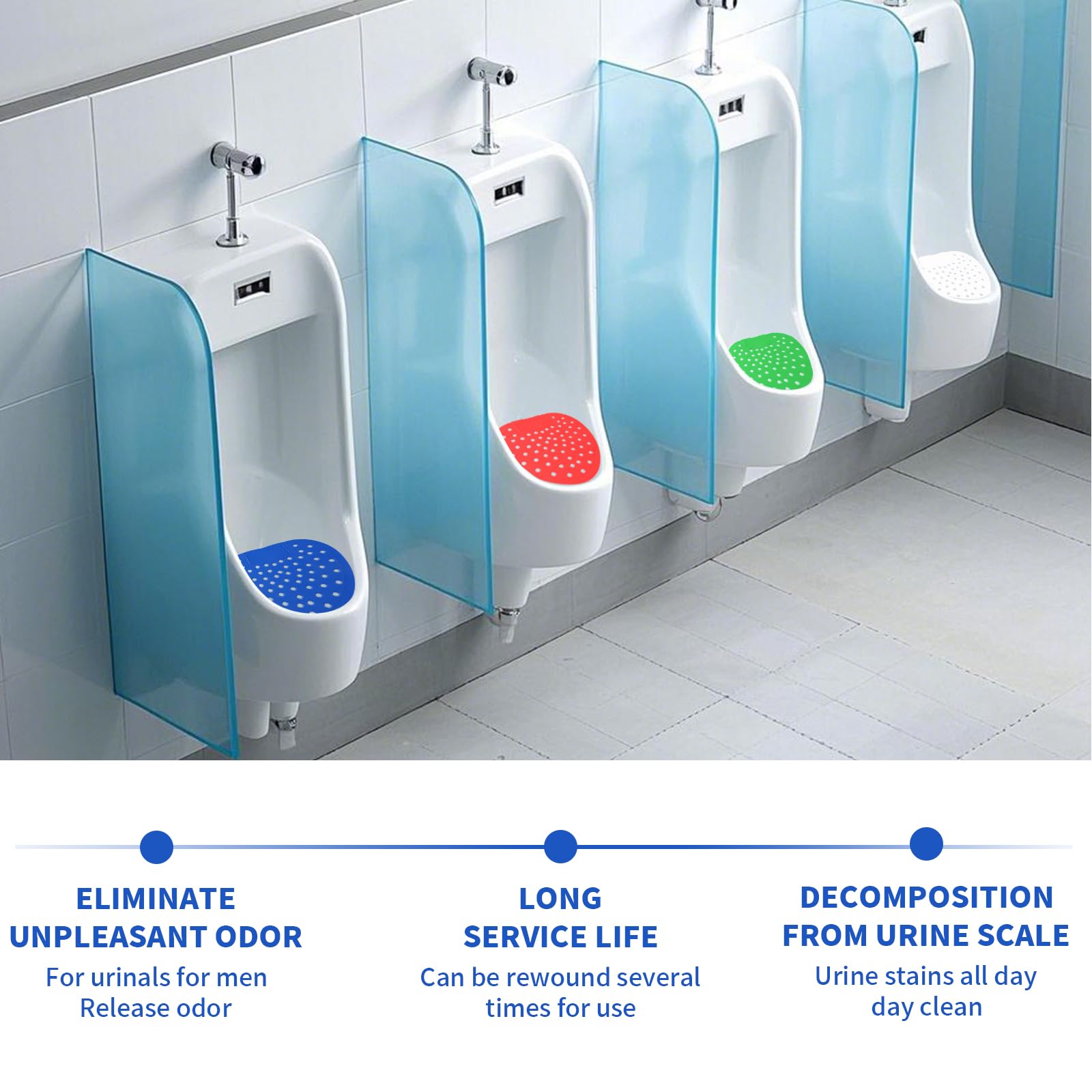16 Pièces Desodorisant Urinoir avec Parfum Désodorisant pour Urinoir Urinoir Desodorisant Tapis d'Urinoir Désodorisant pour Tout Urinoir ou Pissoir