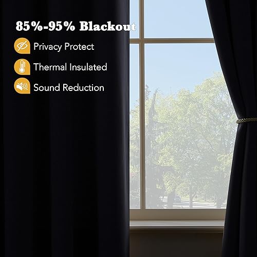 Miniatura 3 de RYB HOME Cortinas opacas cortas para cocina, cortinas con aislamiento térmico, cortinas para oscurecer la habitación, persianas de ventana privadas