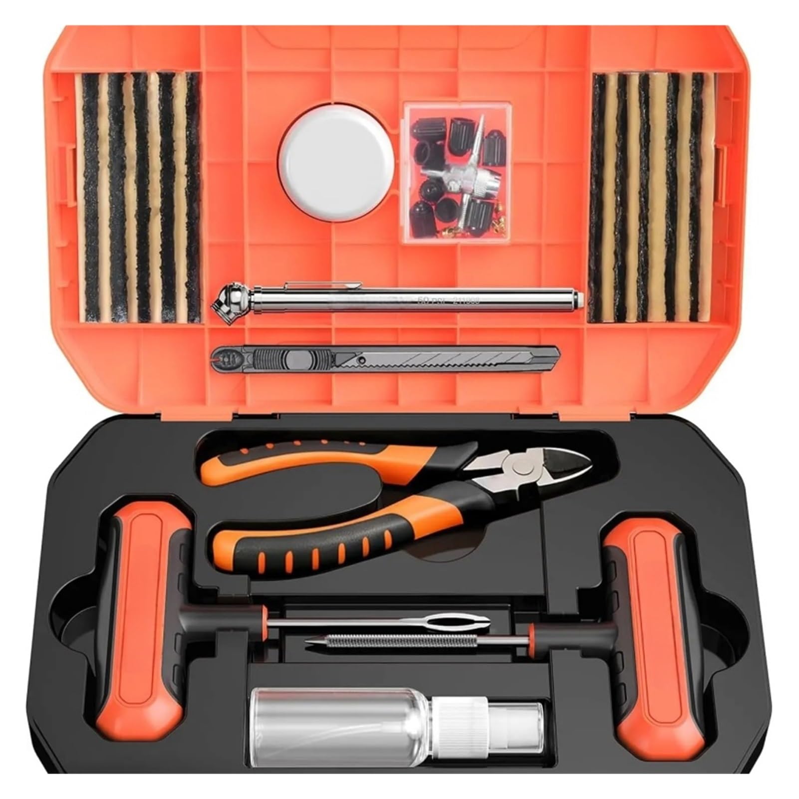 juego de herramientas Kit de reparación neumáticos 42 piezas for automóviles, motocicletas, vehículos todo terreno, camiones y tractores