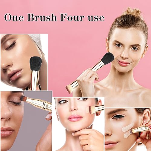 Miniatura 6 de Velony Vacay 4 en 1 sistema del cepillo del maquillaje, cepillos del maquillaje del tamaño del viaje todo en un cepillo de la base