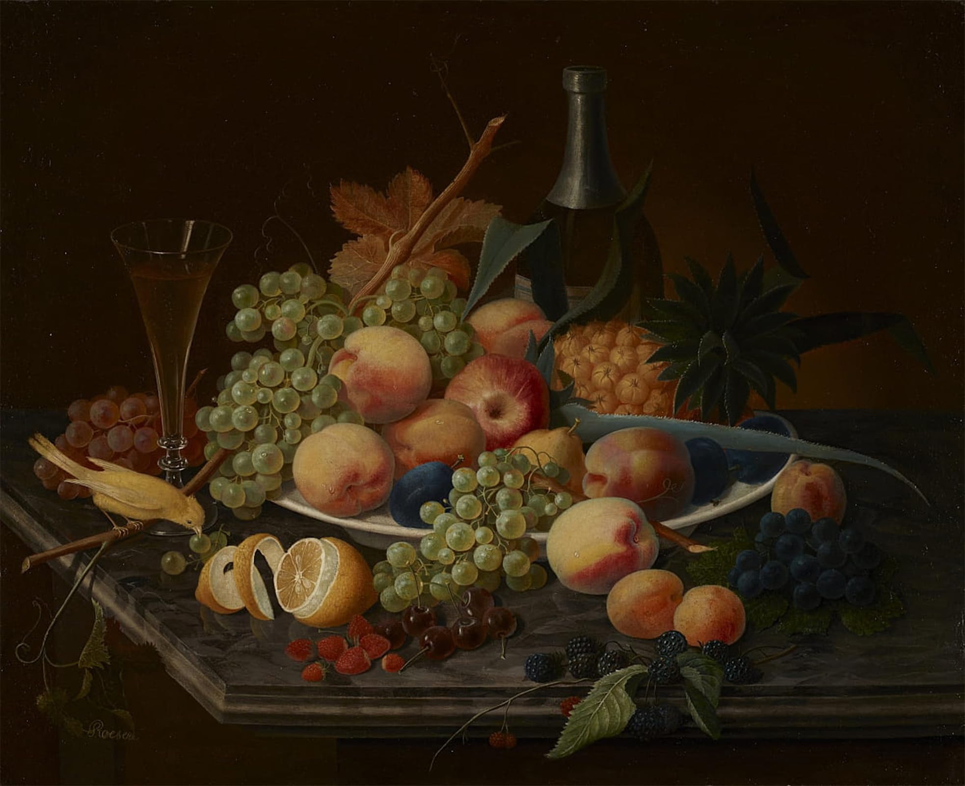 SERENDIPITP Retro Picture Poster Wall Art Pictures Painting Still Life with Fruit by Famous pianter Wall Art Canvas Print for Wall Decor 60x90cm