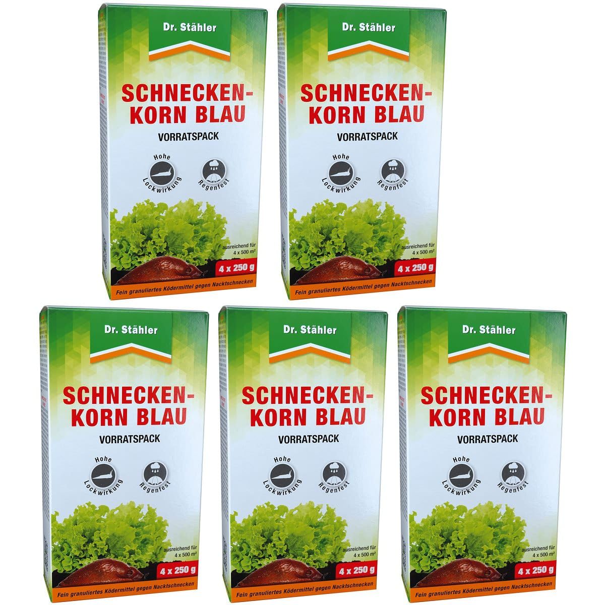 Dr. Stähler 5 x Schneckenkorn Blau Vorratspack - 4 x 250 g - Flora Sparpaket